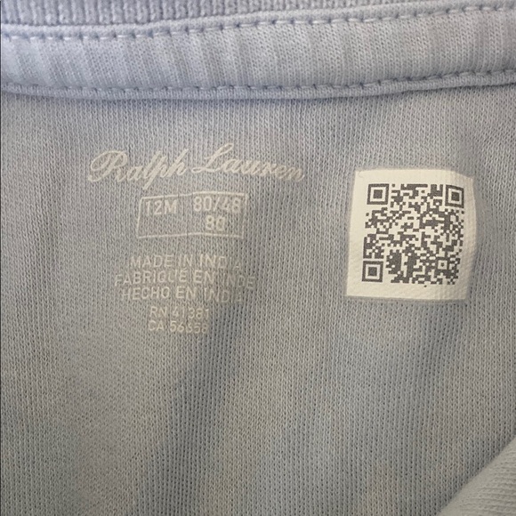 Polo Pony Soft Cotton Polo Coverall by Ralph Lauren Light Blue One Piece sz 12mo - Picture 3 of 7